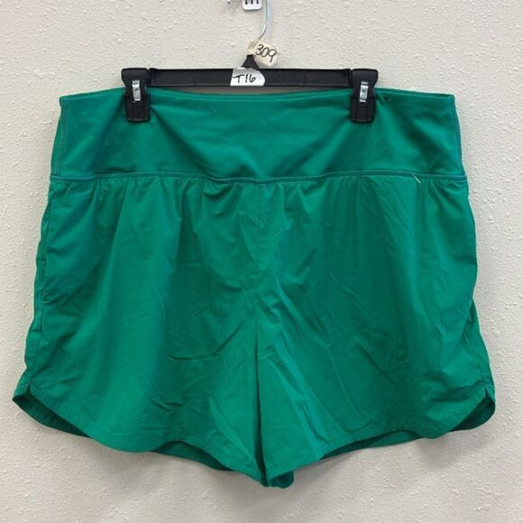 Spyder Green Women's High Waisted Athletic Shorts with Liner XXL - Picture 4 of 6